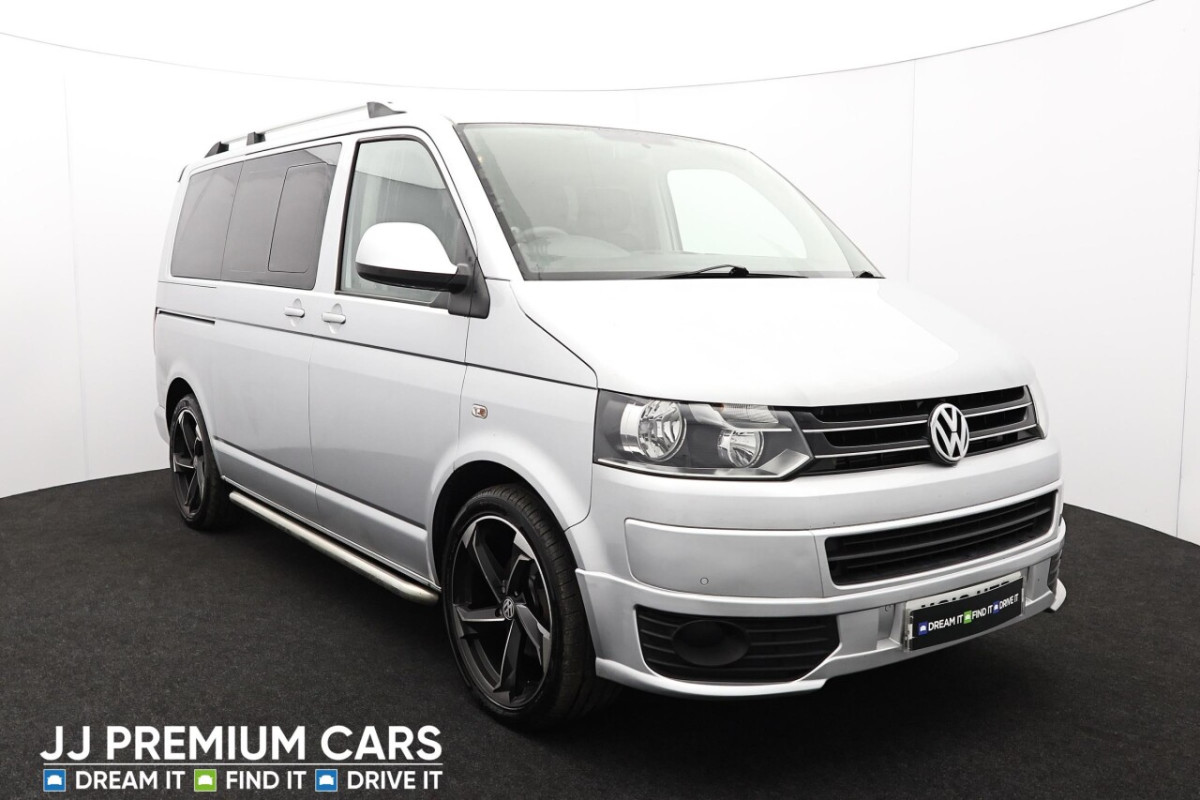 VOLKSWAGEN TRANSPORTER SHUTTLE 2.0 TD T30 SE MINIBUS 4DR DIESEL MANUAL L1 H1 (198 G/KM, 138 BHP) FRONT + R - 2013 - £22,000