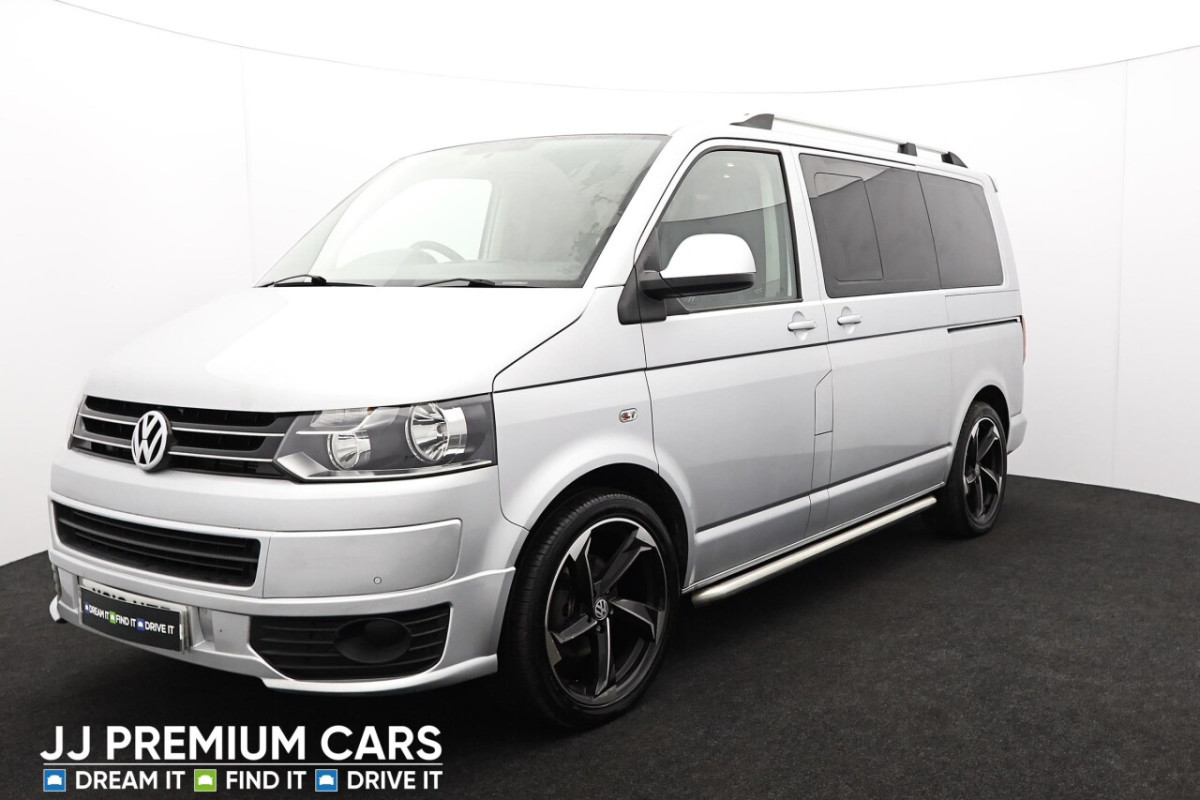 VOLKSWAGEN TRANSPORTER SHUTTLE 2.0 TD T30 SE MINIBUS 4DR DIESEL MANUAL L1 H1 (198 G/KM, 138 BHP) FRONT + R - 2013 - £22,000